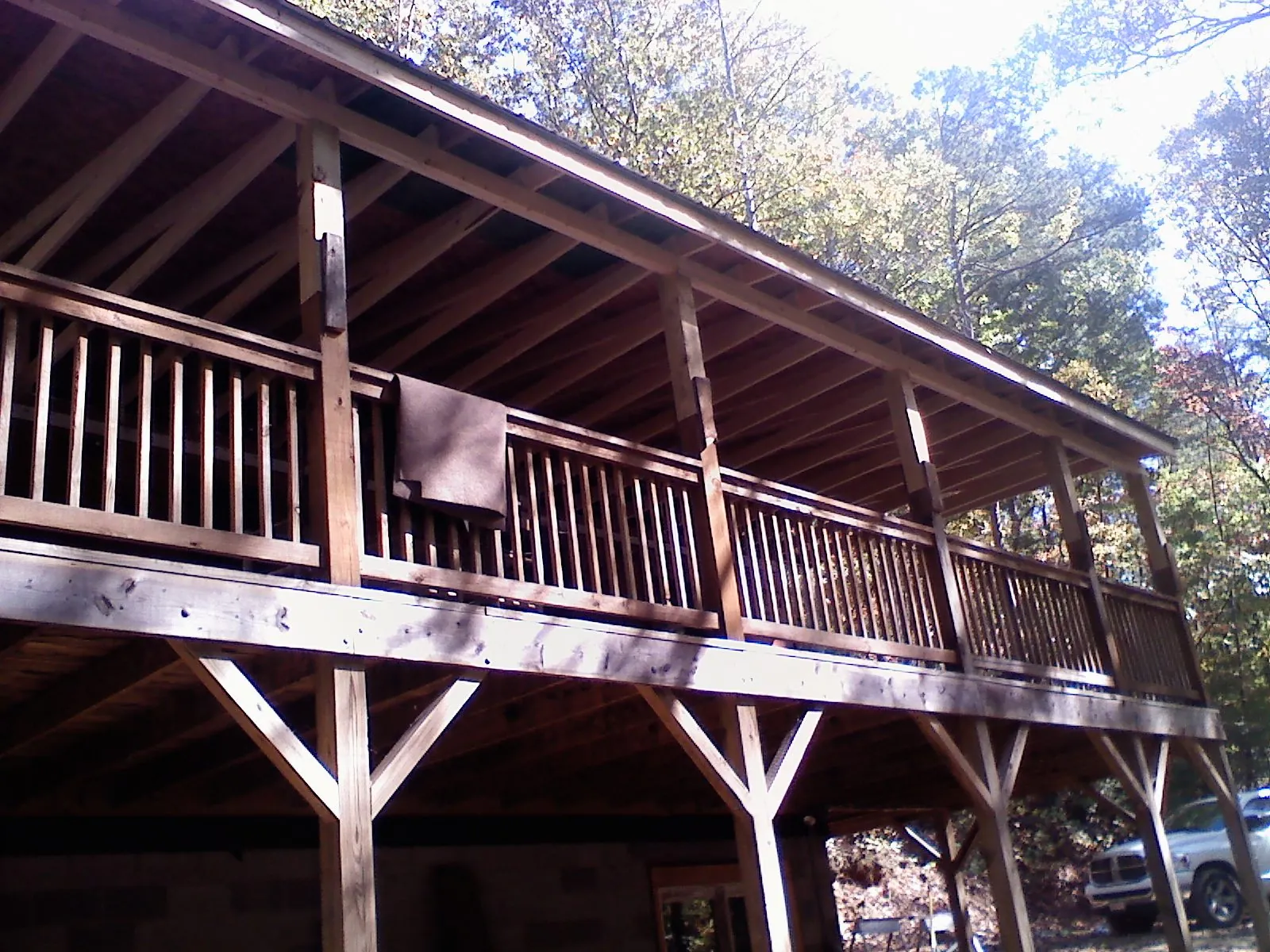 Timber framing under a new elevated porch and deck — Roof Leak Repair in Birdsboro by Roofing Brothers